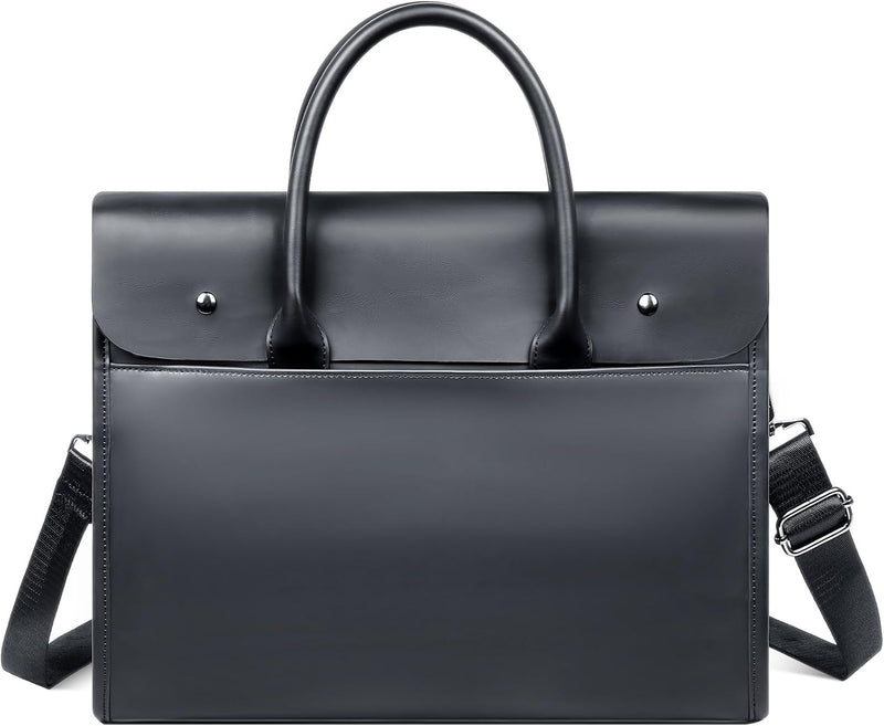 Laptop Briefcases Bag for Men - Vegan Leather Messenger Satchel Office Bags for Men with Shoulder Strap